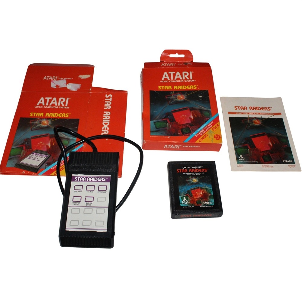 vintage Atari Star Raiders 2600 Game Set CX2660 Video Touch Pad Controller boxes